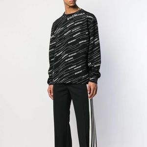 Balenciaga Jacquard logo crew neck sweater